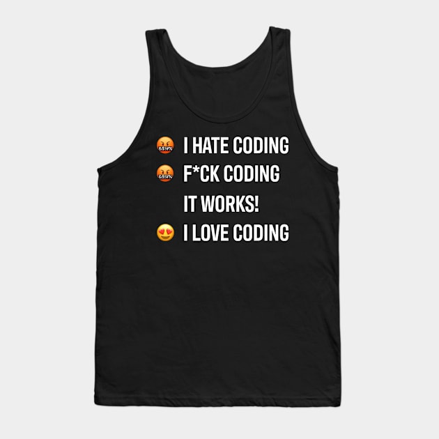 Developer I Hate Coding I Love Coding Tank Top by thedevtee